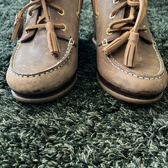 Sperry brown leather wedges - boat shoe style - Picture 10 of 12